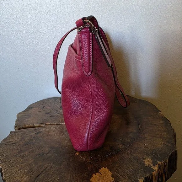 Coach Fuchsia Pink Pebbled Leather Crossbody Bag – Gold Hardware - Picture 12 of 16